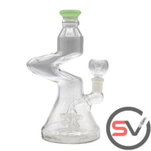 ZIG ZAG WATER PIPE GREEN 8inch